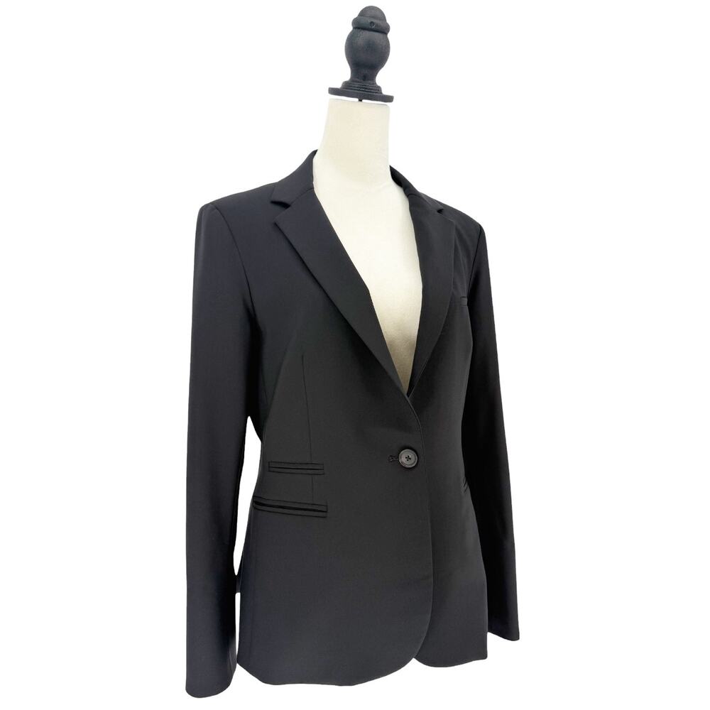 Veronica Beard Black Single-Button Tailored Blazer with Notch Lapel - Picture 7 of 14